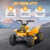 AIYAPLAY 6V Electric Car for Kids, Battery Powered Kids ATV, Quad Bike with Forward Backward, LED Headlights, for Ages 18-36 Months, Yellow