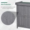 Outsunny Small Shed, Wooden Garden Shed with Openable Hinged Roof and Removable Shelf, Outdoor Tool Storage Cabinet Chest with Double Doors, 74 x 43 x 88 cm, Grey
