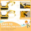HOMCOM Kids Ride On Toy Digger Excavator Toy Tractors Walker Toddler Truck Basket Storage For Boys Girls 18-48 Months Yellow NO POWER