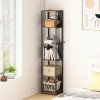 HOMCOM 5-Tier Bookshelf, Modern Tall Bookcase with Steel Frame, Freestanding Display Storage Unit for Living Room, Bedroom, Study, Home Office, Rustic Brown
