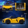 AIYAPLAY Lamborghini Revuelto Licensed Electric Car for Kids with Butterfly Doors, 12V Kids Electric Ride On with Suspension, Remote Control, LED Lights, Horn, USB, MP3 for 3-5 Years, Yellow