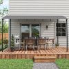 Outsunny 3 x 4m Pergola, Lean to Garden Gazebo with UV-Resistant Canopy and Metal Frame, Outdoor Sun Shade Shelter for Porch, Patio, Deck, Grey