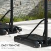 SPORTNOW Portable Basketball Hoop and Stand, Six-Level Height with Quick Lift, Shatter-Resistant Backboard and Wheels, Freestanding Basketball Hoop System for Junior, Adults - 2.35-3.05m