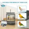 PawHut Bird Cage Budgie Cage for Budgie, Lovebirds, Green Cheek Canary, Parakeet, Cockatiel, Travel Breeding Cage w/ Wooden Perch Handle, 48 x 38 x 65 cm