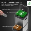 HOMCOM Dual Kitchen Bin, 20+14L Double Bin for Recycling and Waste, Stainless Steel Vertical Pedal Bin with Tilt Out Bin, Soft-Close Lid, Removable Inner Buckets and Handles, Silver