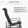 Outsunny Outdoor Gliding Rocking Chair with Sturdy Metal Frame Garden Comfortable Swing Chair for Patio, Garden and Poolside, Black