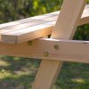 Outsunny 6 Seater Wooden Picnic Table Bench for Outdoor Garden or Patio with Parasol Cutout 150 cm Natural Wood Finish
