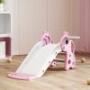 AIYAPLAY 3 in 1 Kids Slide, Giraffe Shape Toddler Slide with Climber, Basketball Hoop and Ball, Indoor Playground Equipment for Age 1-3, Pink