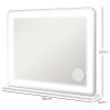 HOMCOM Vanity Mirror with Lights, Large Lighted Makeup Mirror with 3 Colour Lighting Modes, 10X Magnifying, USB Charging Port, Touch Screen, Tabletop or Wall Mounted Design for Bedroom, White