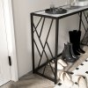 HOMCOM Console Table, Industrial Sofa Table with Metal Frame for Living Room, Hallway, 120cm, Grey
