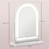 HOMCOM LED Vanity Mirror with Lights, 33 x 44.5cm Lighted Makeup Mirror with 3 Colour, 360 Degree Rotation, Touch Screen, for Bedroom and Dressing Room, White