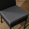 Outsunny 4 Pieces PE Rattan Garden Chairs with Cushion, Patio Wicker Dining Chairs with Backrest for Patio, Deck, Garden, Black