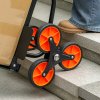 DURHAND Steel Folding Hand Truck, Heavy Duty Foldable Trolley on Wheels, Multi-Purpose Sack Truck Moving Trolley, 120kg, Orange