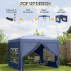 Outsunny 3 x 3(m) Pop Up Gazebo, Water and UV Resistant Party Tent Camping Canopy Marquee with Carry Bag, Blue