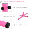 HOMCOM Height Adjustable Gymnastics Horizontal Bar For Kids Home Gym Training Children Junior Kip High Bar Fitness, Pink