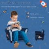 HOMCOM Kids Armchair Toddler Chair Space Rocket Wood Frame Thick Padding High Back Armrest Anti Slip Feet Blue for 3-5 Yrs