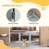 PawHut Freestanding Dog Cate, Foldable Wooden Pet Gate with  - 61cm Tall, for Stairways, Doorways, Hallways, Small Dogs - Grey