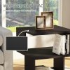 HOMCOM Side Table Square Coffee Table Modern End Table with 2 Tier Storage Shelves for Living Room, Bedroom