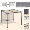 Outsunny 2.8 x 3(m) Metal Outdoor Pergola with Retractable Roof, Outdoor Gazebo Canopy Shelter with Grommet Holes for Garden, Patio, Lawn, Beige