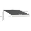 Outsunny 3 x 2.5m Electric or Manual Retractable Awning, Half Cassette, with Remote Controller, Manual Crank Handle and Aluminium Frame, Sun Canopies for Patio Deck Door Window, Grey