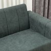HOMCOM 3 Seater Sofa, Modern Fabric Sofa Couch, Channel Tufted Upholstered Sofa Settee for Living Room, Guest Room, Bedroom, Home Office, Charcoal Grey