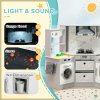 AIYAPLAY Toy Kitchen Playset, Kids Play Kitchen, Role Playing Game with Running Water, Lights, Sounds, Apron and Chef Hat, Water Dispenser, Sink, Utensils, Ages 3-6 Years - Grey