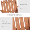 Outsunny 2-Seater Wooden Garden Bench, Antique Loveseat Chair with Table & Parasol Hole, Outdoor Bench for Porch, Patio, Orange