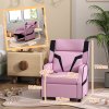AIYAPLAY Kids Recliner, 2 in 1 Toddler Gaming Recliner with Backrest, Armrest, Footrest, PU Leather Lounge Armchair for Playroom, Bedroom, Kids Room, Pink