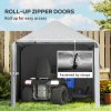 Outsunny 2 x 2 x 2 m Garden Shed Tent, Outdoor Storage Shed for Bike Motorbike Tool with Galvanised Steel Frame, Waterproof & UV-Resistant, Grey