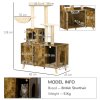 PawHut Cat Tree with Litter Box Enclosure, 2-in-1 Cat Tower for Indoor Cats with Cat House, Scratching Post, Hammock, Cushion, Rustic Brown