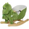 AIYAPLAY Baby Rocking Horse, Plush Ride on Dinosaur Seat with Safety Belt, 32 Songs, Wood Base, Hand Puppet