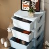 HOMCOM Kids Storage Units with 4 Drawers 4 Tier Chest Vertical Dresser Tower Toy Organiser for Nursery Playroom Kindergarten Blue