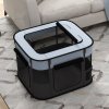 PawHut Dog Pen, Pet Playpen, Portable Foldable Dog Cat Playpen Soft Pet Cage with Storage Bag for Puppies, Rabbits, Kittens, Guinea Pigs, 74 x 60 x 45cm - Grey