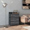 HOMCOM Bedroom Chest of Drawers, Fabric Dresser with 4 Drawers, Storage Organiser Unit with Open Shelf and Metal Frame for Living Room, Entryway