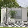 Outsunny Gazebo Side Panels with Windows and Doors, for 3x3(m) or 3x6m Pop Up Gazebo, 2 Pack Sides Replacement, White