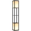 HOMCOM Floor Lamp with Shelves and Dual Light, Modern Corner Standing Lamp for Living Room, Bedroom, Bulb not Included, Black