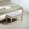HOMCOM 80cm End of Bed Bench, Window Seat, Tufted Bench for Bedroom, Hallway, Living Room, Light Grey