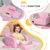 HOMCOM Children's Armchairs Kids Toddler Sofa Chair 2 in 1 Sofa Bed Folding Couch Soft Flannel Sponge Playroom Bedroom Living Room Pink