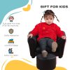 HOMCOM Children's Armchairs Toddler Chair Sofa Single Seater Childrens Armrest w/ Footstool - Black