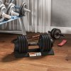 SPORTNOW 20KG Single Adjustable Dumbbell, 4-in-1 Weights with Storage Tray and Non-Slip Handle, Home Gym Fitness Equipment, Black