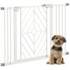 PawHut Pressure Fit Safety Gate for Doorways and Staircases, Dog Gate with Auto Closing Door, Pet Barrier for Hallways with Double Locking, Openings 74-100cm - White