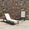 Outsunny Folding Sun Lounger, 5-Position Adjustable Reclining Garden Lounger, Garden Chaise Lounge Sunbed Recliner Chair with Steel Frame for Beach, Porch, Patio, Camping, Khaki