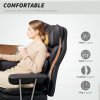 HOMCOM Executive Office Chair, Leathaire Reclining Computer Desk Chair with Lumbar Support Pillow, High Back, Footrest, Silent Swivel Wheels, Armrest, Height Adjustable for Home, Black