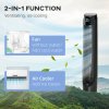HOMCOM 2.8L 2-in-1 Evaporative Air Cooler, Portable Tower Fan with 4 Modes, 3 Speed, Remote Control, 12H Timer, Oscillating for Home Bedroom, Black
