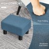 HOMCOM Linen Fabric Footstool, Small Foot Rest, Rectangle Sofa Stool for Bedroom Living Room