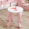 AIYAPLAY Kids Dressing Table Set, Two-Piece Children Vanity Table with Stool, Mirror, Drawer, Desktop Storage, Strawberry-Theme Makeup Desk, Chair, Pink