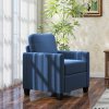 HOMCOM Armchair, Channel Tufted Modern Fabric Accent Chair, Comfy Upholstered Reading Lounge with Spring Cushion, Back Pillow, for Living Room, Bedroom, Office