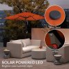 Outsunny 3(m) Cantilever Parasol with Solar LED and Easy Lever, Garden Parasol Umbrella with Cross Base and Waterproof Cover, Outdoor Sun Shades, Orange