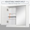 HOMCOM Bathroom Mirror Cabinet Wall Mounted Storage Shelf Bathroom Cupboard Double Door