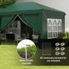 Outsunny 3 x 6 m Pop Up Gazebo with Sides and Windows, Height Adjustable Wedding Camping Party Tent Canopy Marquee with Storage Bag for Garden, Event, Green